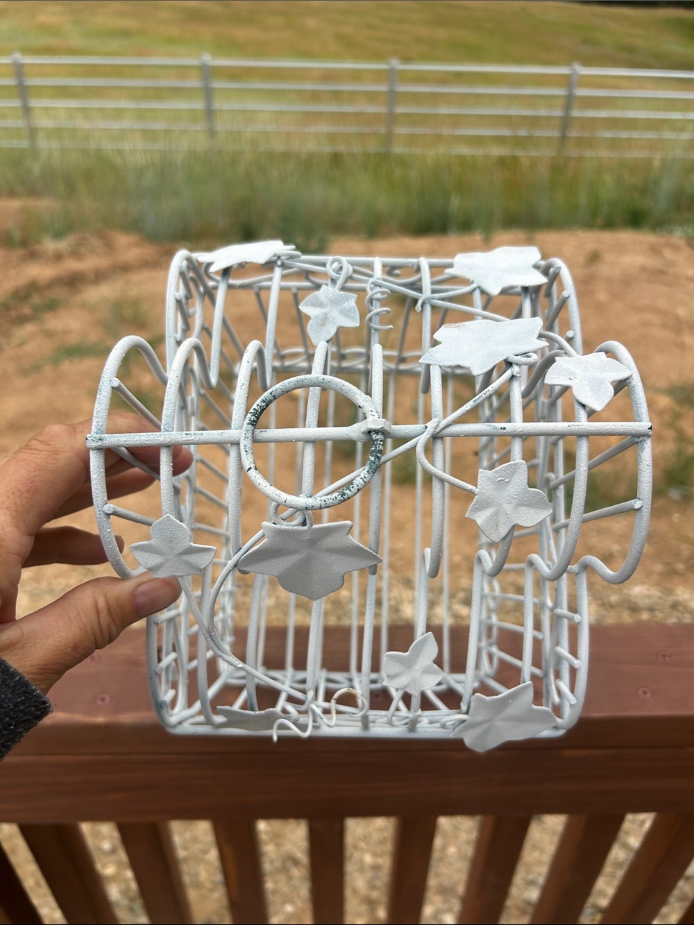 Vintage White Decorative Bird Cage Accent - Picture 6 of 8